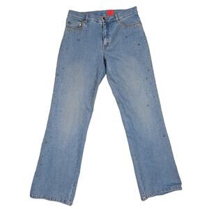 Y2K Very Vera Embellished Jeans Light Wash Size 8P